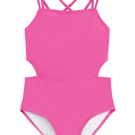 Kanu Surf Girls' Beach Sport Cut-Out One Piece Swi