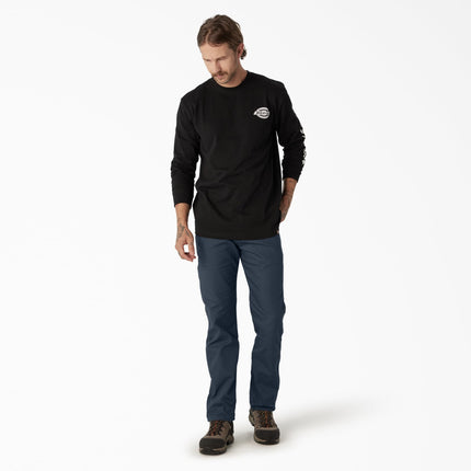 Pantalones de carpintero Dickies para hombre, ajuste regular, pierna recta, lona, azul marino oscuro lavado a la piedra, 42W x 32L