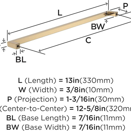 Amerock BP36911CZ Champagne Bronze Cabinet Pull | 12-5/8 inch (320mm) Center-to-Center Cabinet Hardware | Furniture Hardware | Drawer Pull