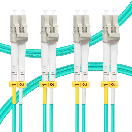 FLYPROFiber- LC to LC Fiber Patch Cable OM4 Multimode 0.2M/7inch 4 Pack