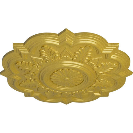 Ekena Millwork CM20DRRGS Deria Ceiling Medallion, 20 1/4"OD x 1 1/2"P (Fits Canopies up to 6"), Hand-Painted Rich Gold