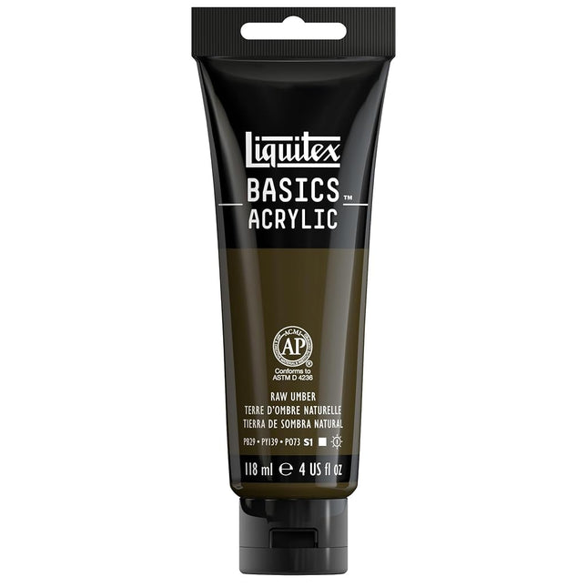 Reeves Liquitex Basics Acrylic Paint Tube, 4-Ounce, Raw Umber