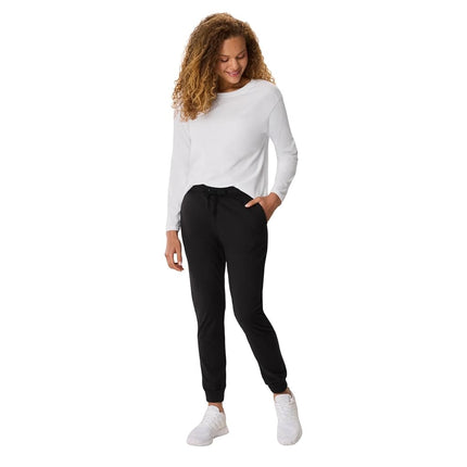 Hanes Women's Originals Joggers, 100% Cotton Jersey Sweatpants, 29" Inseam, Black, XXL