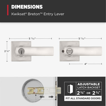 Kwikset 94050-652 Lever, Satin Nickel