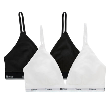 Hanes Women's Originals Triangle Bralette Pack, Br