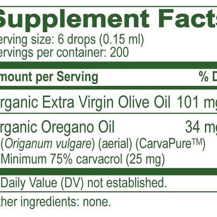 Island Nutrition Oil of Oregano Organic Liquid Drops - with Olive Oil - USDA-Certified Organic (1 oz)