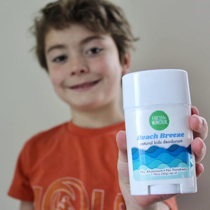 Fresh Monster- Natural Deodorant For Kids And Teens Aluminum-Free, Paraben-Free And Hypoallergenic Dermatologist Tested 24-Hour Protection Beach Breeze Scent 1.76 Oz 1 Count