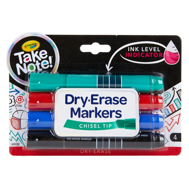 Crayola Take Note Chisel Tip Dry Erase Markers, Ki