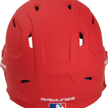 Rawlings | MACH ADJUST Batting Helmet with Extension Flap | Left Hand Batter | Junior (6 3/8" - 7 1/8") | Matte Scarlet