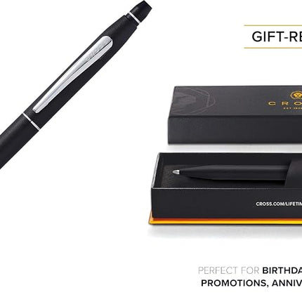 Cross Click Classic Black Ballpoint Pen with Slim Gel Refill (AT0622S-102)
