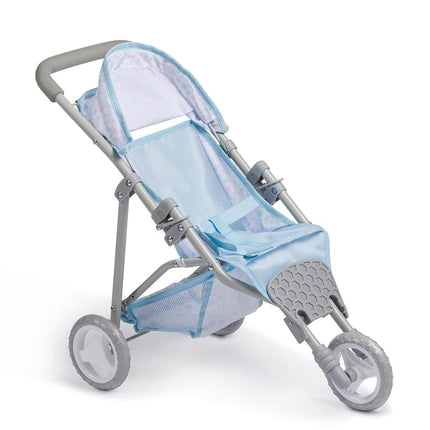 JC Toys | Berenguer Boutique |3 Wheeled Folding Doll Jogger Stroller | Blue | Ages 3+