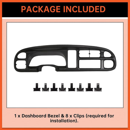 ECOTRIC Dash Board Bezel Cover Compatible with 1998-2002 Ram 1500
