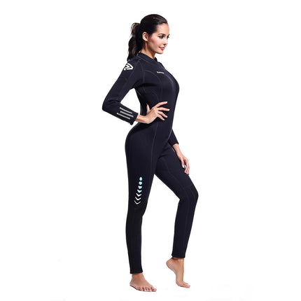 ZCCO Ultra Stretch 3mm Neoprene Wetsuit, Front Zip Full Body Diving Suit, one Piece for Men-Snorkeling, Scuba Diving Swimming, Surfing (Women's XX-Large) Black