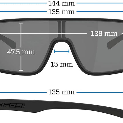 Tifosi Sanctum Sport Sunglasses - Lightweight Shield Design for Cycling, Running, Hiking & Outdoor Training