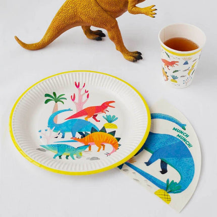 Talking Tables Dinosaur Paper Plates Ideal for girls or boys birthday party, baby shower Sturdy Pack of 8