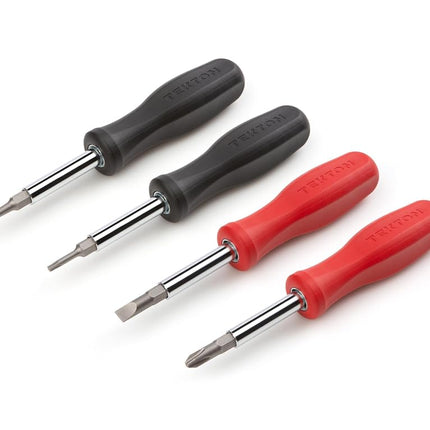 TEKTON 6-in-1 Multi-Bit Driver Set, 4-Piece (Phillips, Slotted, Torx, Square) | DMS91002