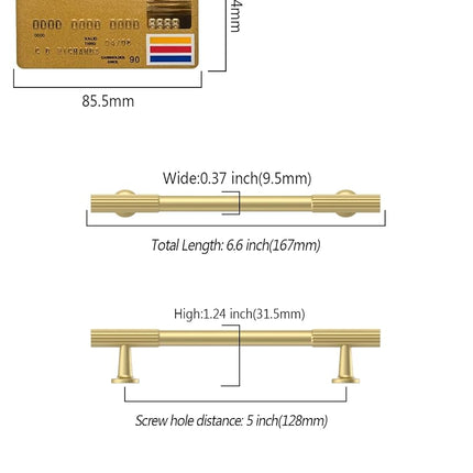 Coinkoly 10 Pack 5''(128mm) Brushed Gold Cabinet Pulls Kitchen Cabinet Handles Gold Drawer Pulls Cupboard Hardware for Cabinets CK0083