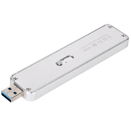 SilverStone Technology M.2 SATA SSD to USB 3.1 Gen 2 Enclosure with Retractable Aluminum USB Type-A Housing in Silver MS09S