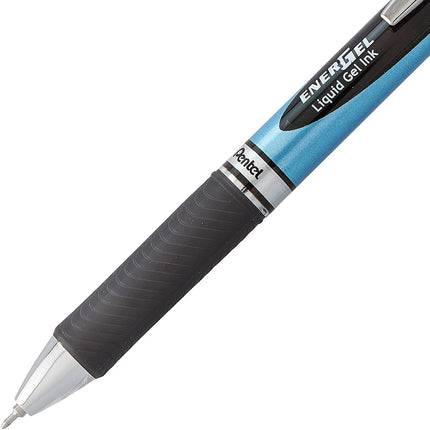 Pentel Energel 0.5 mm black needle tip pens, 10 Pack, Rtx Retractable Liquid Gel Pen, Great for Office, School & Home for Women & Men BLN75BP10A
