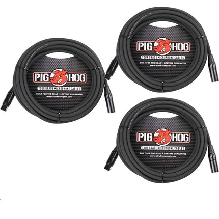 Pig Hog XLR 25 Foot 2 Pack Tour Grade Microphone C