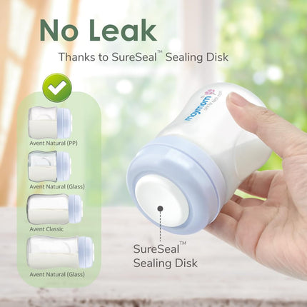 Maymom Wide-Mouth Milk Storage Collection Bottle with SureSeal Sealing Disk; Compatible with Spectra S1 S2 Bottles, 6 pc (4.7Oz/140mL, 6pc)