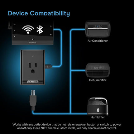 AC Infinity UIS Control Plug, Socket Adapter to Connect UIS Smart Controllers to Outlet Devices