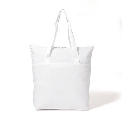 Baggallini Swift Tote Bag for Women - Lightweight 12x16 Nylon Zipped Travel Carry On Bag w/Luggage Sleeve, B-lite Bright White, One Size