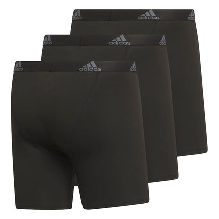 adidas Performance Stretch Cotton Boxer Brief U Men's Underwear (Pack of 3), Black and Onyx Grey, S