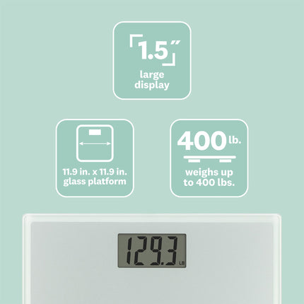 Básculas Weight Watchers de Conair, Báscula digital de baño para peso corporal en acabado Mármol Blanco