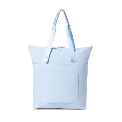 Baggallini Swift Tote Bag for Women - Lightweight 12x16 Nylon Zipped Travel Carry On Bag w/Luggage Sleeve, B-lite Ice Blue
