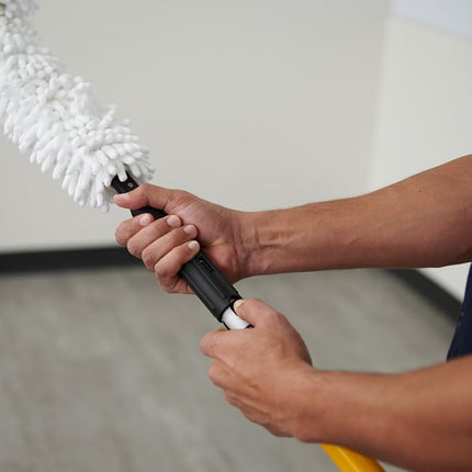 Rubbermaid Commercial Products FGQ85200WH00, Hygen Quick-Connect Flexible Dusting Wand with High Performance Microfibre - White