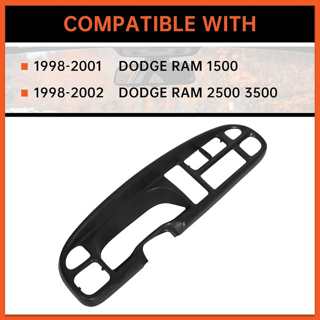 ECOTRIC Dash Board Bezel Cover Compatible with 1998-2002 Ram 1500