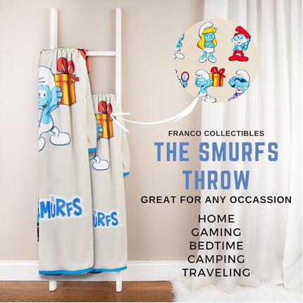 Franco Collectibles Smurfs Bedding Super Soft Micro Raschel Throw, 46 in x 60 in, (Official Licensed Product)