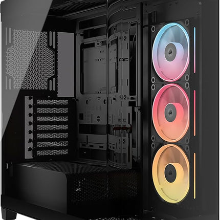 CORSAIR FRAME 4500X LX-R RGB LINK Panoramic Glass Mid-Tower PC Case – InfiniRail Mounting System, Fits Dual 360mm Radiators, GPU Anti-Sag, 3x LX120R RGB LINK Fans Included – Black