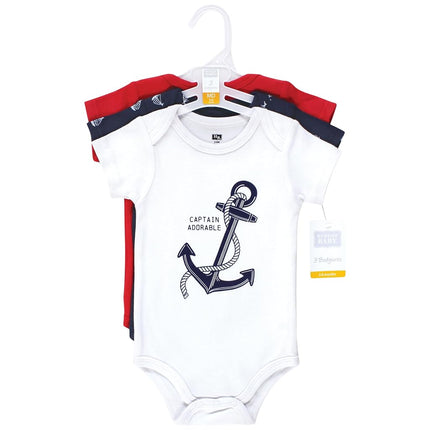 Hudson Baby Bodysuits de algodón unisex para bebés, ancla náutica, 3-6 meses, ancla náutica, 3-6 meses