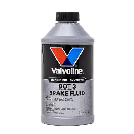 Liquide de frein synthétique Valvoline DOT 3 avec point d'ébullition élevé, protection contre la corrosion, résistance au bouchon de vapeur, compatible avec les systèmes de freinage ABS, à disque et à tambour, 355 ml