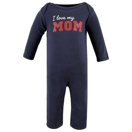 Hudson Baby baby-girls Cotton Coveralls, Love Mom, 12-18 Months