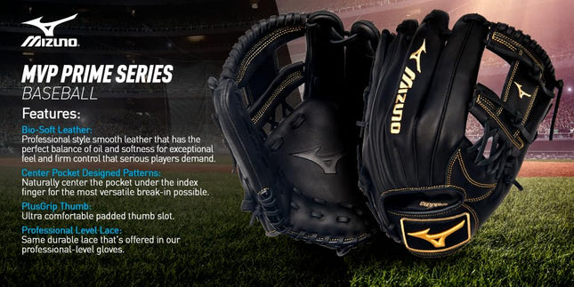 Mizuno Men's MVP Prime Ball Glove, Deep 3 Web Camel, 11.75 Inches | Infield