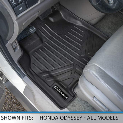 Juego de alfombrillas MAXLINER de 3 filas y revestimiento de carga negro para Honda Odyssey 2011-2017