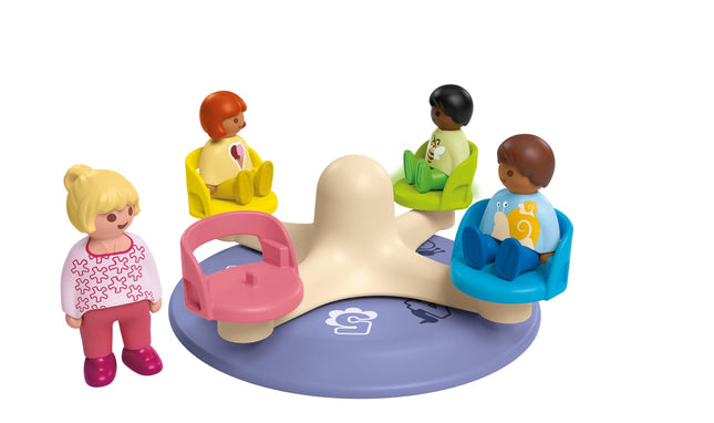 PLAYMOBIL 71701 JUNIOR Number-Merry-Go-Round, Developmental early learning toys for toddlers with rotating wheel, educational toys, made from over 90% plant-based plastics. For Children 12 months +