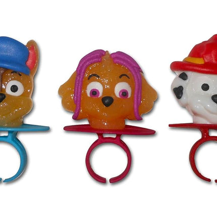 Decorated PAW Patrol Themed Lollipops Rings, Assorted Fruit Flavored Hard Candies, 18 Individually Wrapped Pieces