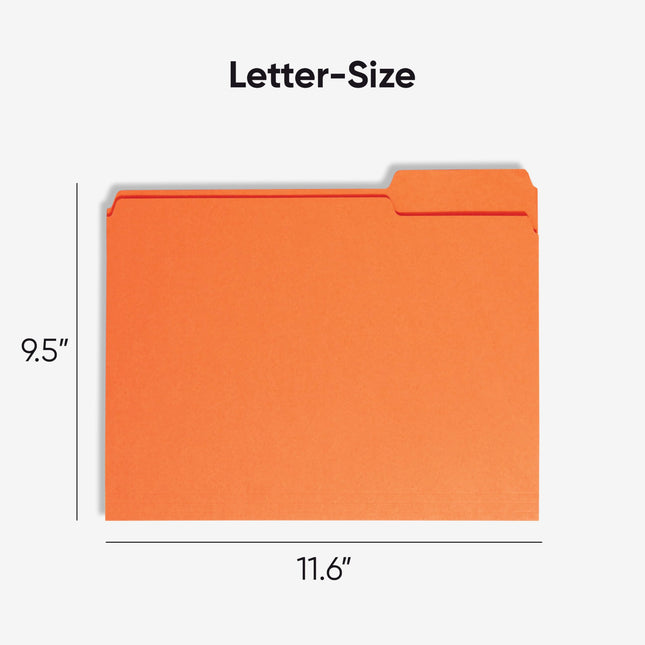 Carpeta de archivo Smead de color, pestaña de 1/3 de corte, tamaño carta, naranja, 100 por caja (12543)