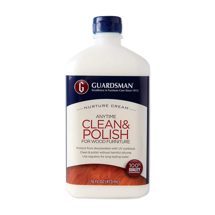 Guardsman Clean & Polish For Wood Furniture - Cream Polish 16 oz - Silicone Free, UV Protection - 461500