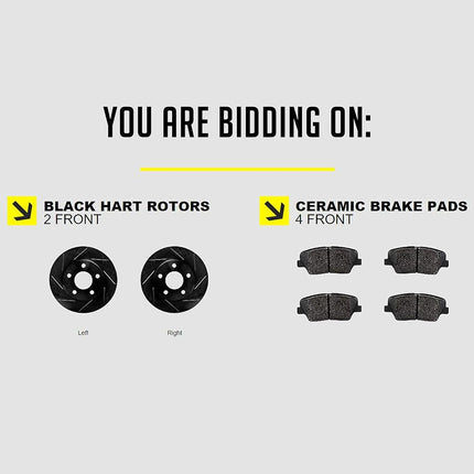 Kit de frenos delanteros y rotores Hart Brakes |Pastillas de freno delanteras| Rotores y pastillas de freno| Pastillas y rotores de freno cerámicos |apto para BMW 1600, 1602, 2002, 1600-2, 1600ti de 1967-1969