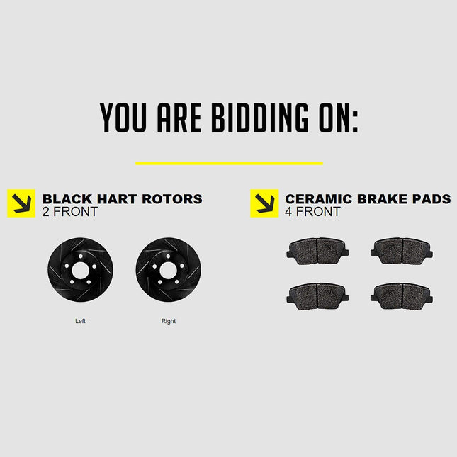 Hart Brakes Front Brakes and Rotors Kit |Front Brake Pads| Brake Rotors and Pads| Ceramic Brake Pads and Rotors |fits 1967-1969 BMW 1600, 1602, 2002, 1600-2, 1600ti