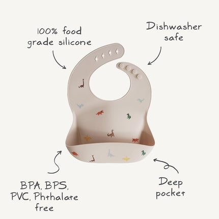 mushie Silicone Bib, Powder Blue