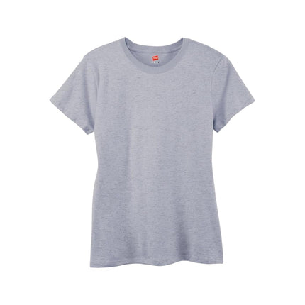 Hanes Women's Perfect-T Crewneck T-Shirt, Lightweight Cotton Short Sleeve Tee for Women, Light Steel, 3XL