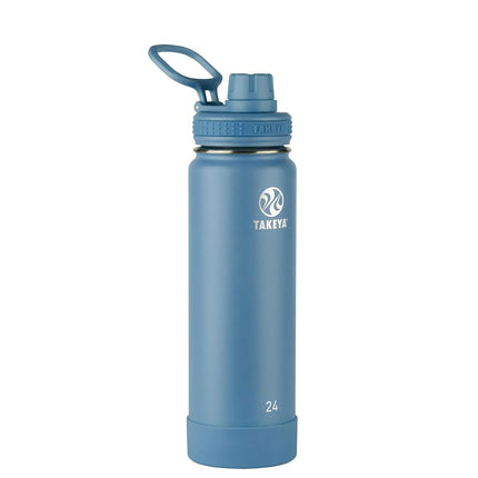TAKEYA Actives 24 oz Vacuum Insulated Stainless Steel Water Bottle with Spout Lid, Premium Quality, Bluestone