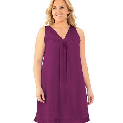 Exquisite Form Robe courte sans manches Coloratura pour femme, Amarante, Très grande taille