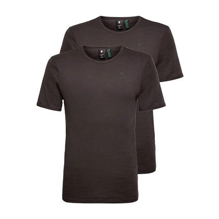 G-STAR Men's Base T-Shirt 2-Pack, Black (Black D07205-124-990), L